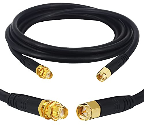 Boobrie Câble SMA Mâle à Femelle 2M / Rallonge SMA 2M - Câble Antenne RG58/U SuperFlex Haute Performance (WiFi 6/5G/4G/3G/Drone/GPS)