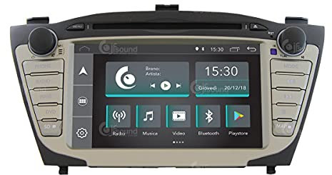 Autoradio Custom Fit per Hyundai IX35 (con navigatore, amplificatore ISO, retrocamera e lcd piccolo) Android GPS Bluetooth WiFi Dab USB Full HD Touchscreen Display 7