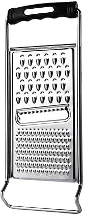 Pamtns Rallador de Cocina Rallador de Verduras de Acero Inoxidable 3 en 1 Multifuncional Rallador Plano Rallador Manual con Mango Rallador de Cocina para Patatas Zanahorias Repollo Queso