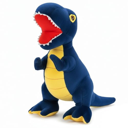 wiztex Dinosaurier Kuscheltier - 35 cm Dinoo Plüschtier Geschenk für Kinder und Fans für Halloween und Geburtstagsparty (Blue Dinoo)