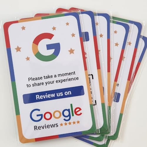 QRLynk Google-Bewertungskarte mit NFC und QR – Tippen oder scannen Sie zur direkten Überprüfungsseite – keine App/Abonnement erforderlich (6 Stück)