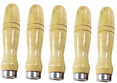 Homoyoyo Holzgriffe mit 6,8mm Innenbohrung 5 Stück für Feilen und Schneidwerkzeuge für Bessere Kontrolle und Stoßfestigkeit in Werkstatt und Handwerk