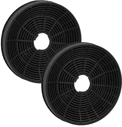 vhbw 2x Filtres à charbon actif compatible avec Beko HCA 62640 WH, HCB 91845 BXH, HCB 91845 BDXH, HCA 62640 BH, HCA 62540 BH hotte aspirante - 16 cm