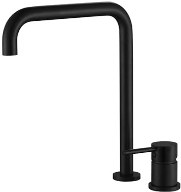 BiaoTeng Robinet Lavabo 2 Trous Monocommande Laiton Chaud et Froid Robinet Lavabo Vasque à Poser Robinet Salle Bain 2 Trous Noir Mat
