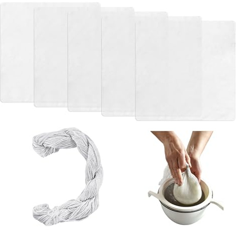 5 Stücke Filtertuch, 1 Stück Baumwollfaden, grobes Baumwolltuch zur Filterung, feinkörniges Hengshiping-Tuch, grobes Baumwolltuch zum Kochen, Käsetuchfilter für die Küche