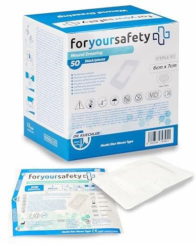 Dr. Kuechler Medical FORYOURSAFETY Wundpflaster -besonders hautfreundlich-einzeln steril verpackt-Pflaster latexfrei, extra sensitiv, ausgezeichnet haftend, für privat, Ärzte, Krankenhäuser