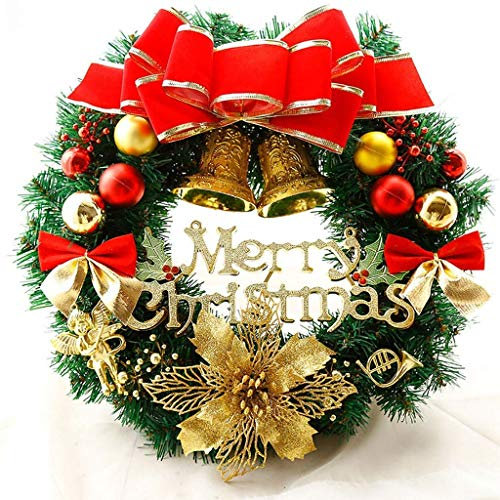 Weihnachtskränze, Girlanden, Dekoration, 60 cm, Weihnachtstürkränze, vorbeleuchtete Weihnachtsgirlande, dekoriert mit beleuchteten LED-Lichtern für den Außenbereich (Weihnachtsbaumgeschenke) (Kränze