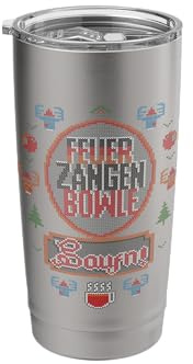 Feuerzangenbowle Saufn Mulled Wine Ugly Christmas Sweater Stainless Steel Insulated Tumbler
