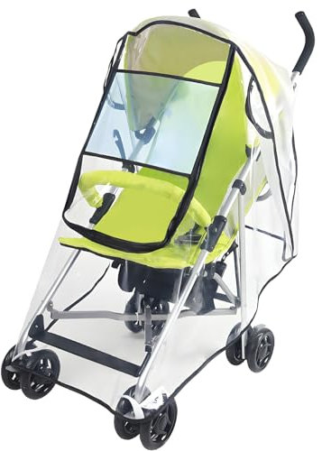 Universal Regenschutz für Kinderwagen, Regenverdeck für Buggy Transparent Groß mit Reißverschluss Augenschutzfenster Belüftungs Fenster Einstellbare Größe Regenfest Sonnenschutz Staub Sonnenschutz(XL)