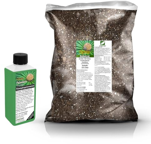 Umtopf - Set für Palmfarn Cycas - bestehend aus 10 Liter Spezial - Substrat und darauf abgestimmten Flüssigdünger NPK Volldünger (für Palmfarn)