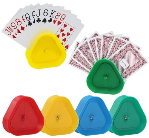 Kartenhalter Kinder, 4 Stück Kinder Kartenspiel,Spielkartenhalter Kinder Kartenhalter Spielkarten Sicherer Halt,Spielkarten Aufbewahru für Senioren und Kinder, Kartenständer