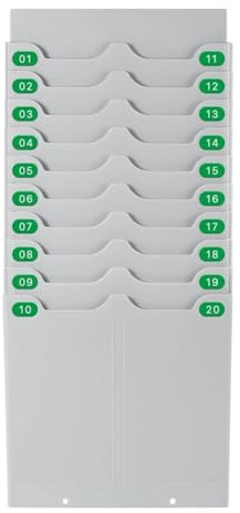 Qerwsdty Einziehbarer Anwesenheitsständer, Stempelkartenhalter, Anwesenheitskartenhalter, Stempelkartenhalter mit 20 Positionen, Kartenhalter für Mitarbeiter