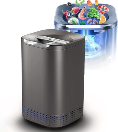 Compostiera elettrica da cucina – Ciclo automatico intelligente per rifiuti alimentari, funzionamento con un pulsante, filtro deodorante, trasforma i rifiuti in fertilizzante naturale