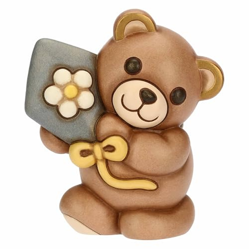THUN - Teddy Primavera con aquilone, medio - ceramica - Collezione Giardino di primavera - 9.5 x 6.5 x 10.8 cm