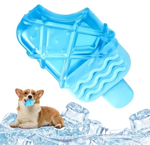 KASESSS Hundespielzeug, Kühlspielzeug im Sommer, Kauspielzeug Hund EIS am Stiel, Hunde Spielzeug Gefrierbar, Hunde Wasserspielzeug Gefrierbares Und Robustes für kleine mittelgroße Hundes, Blau