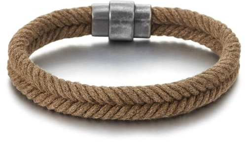 COOLSTEELANDBEYOND Cotone Corda Intrecciata Braccialetto, Donna Uomo Fascia di Polso, Bracciali, Accessori Estivi