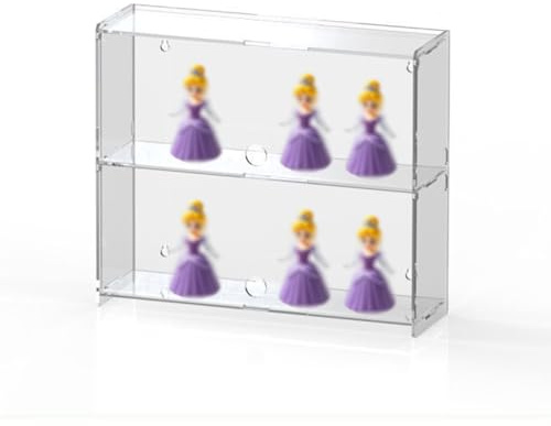 Xyrona Urna Metacrilato Expositor de Pared de Acrílico Transparente, Caja de Vidrio Alternativa para Múltiples Miniaturas de 2 a 5 Capas, Vitrina a Prueba Ae Polvos(2-Layer)