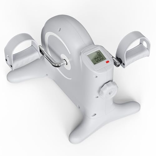 OSCILLATING SLIM Mini Exercise Bike & Under Desk Elliptical,Under Desk Bike Pedal Exerciser, for Seniors Arms & Legs Workout with LCD Display,Gifts for Women Men