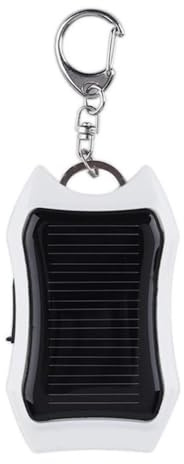 Lawnoval Solar Keychain Power Bank with 1200mAh Rechargeable Battery, Monocrystalline Solar Panel, Quick Charging for Mobile Phones, Compact ABS Design in Black or White