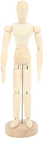 Niiyen 8-Zoll-Schaufensterpuppe aus Holz, Schaufensterpuppe zum Zeichnen von Körperproportionen, Kunstschaufensterpuppe mit 14 drehbaren Gelenken und verschiedenen Formen, für