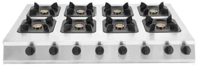 Multi-Burner Countertop Gas Stove,4.2KW High-Power Cooktop,with Stainless Panel and Flame Failure Protection,for Restaurants Food Trucks Events (3/4/6/8 Options)(NG,8 burners)
