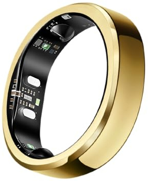 RingConn Gen 3, Primer Anillo Inteligente del Mundo con Tendencias Vasculares, Sin Suscripción, Alertas por Vibración, Sueño, Fitness, Frecuencia Cardíaca, 14 Días de Batería(8, Oro Real)