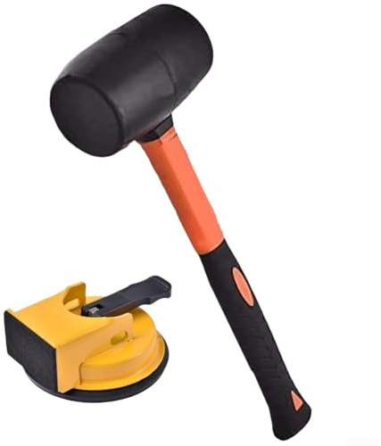Herramienta de corrección de huecos para superficies de suelo duro con montaje de ventosa a base de vacío y martillo de precisión para resultados silenciosos y eficaces (3)