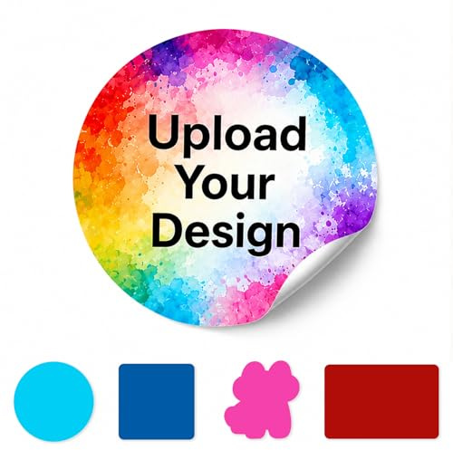 Sticker Personalisiert – Selbst Gestalten | Individuelle Personalisierte Aufkleber Mit Eigenem Logo, Foto Oder Text | Wasserfest Langlebig (Farbe A)