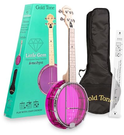 Gold Tone Little Gem Ukes 4-saitige Ukulele, rechts, lila (LG-A)