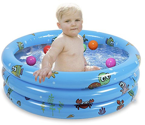 JYCRA aufblasbares Planschbecken für Babys, langlebig, zusammenklappbar, Bällebad für Kinder, PVC, blau, 80 cm