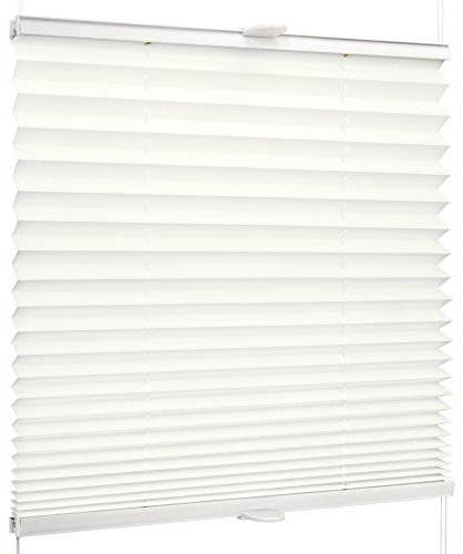 SchattenFreude Basic Klemmfix-Plissee für Fenster | Mit Klemm-Haltern | Ohne Bohren | Naturweiß, Breite: 40cm x Höhe: 130cm