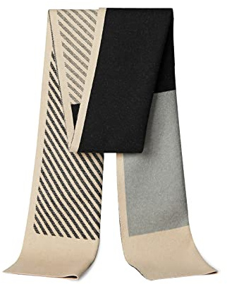 LumiSyne Premium Wollschal Für Herren Winter Mode Farbnähte Streifen Casual Business Style Stil Langer Kaschmir Schal Weiche Warme Gestrickter Schal Einfach Schick Gentleman