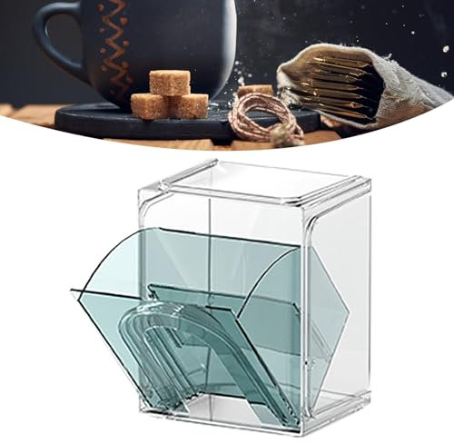 LEMCC Desktop Storage Box, Transparent Storage Rack, Wall Hanging Shelf Box, Plastic Storage Shelf for Office Supplies Cosmetics Tea Bag