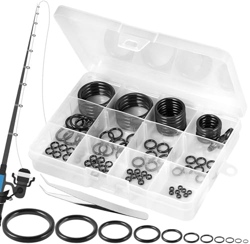 Annyswit 90 Pièces/11 Tailles Réparation d'Œils de Canne à Pêche avec Pinces, Ensemble de Remplacement des Anneaux de Guidage en Céramique pour Canne à Pêche, Haute Résistance, Résistant à l'usure