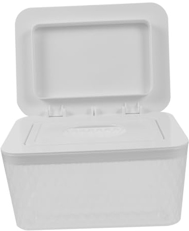 DIKACA Dispensador de Toallitas Húmedas de Color Claro para Baño con Tapa para Almacenamiento y Organización Caja de Plástico en Sala y Escritorio