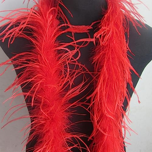 Fjäderfrans, Svansfjäderband, fjäderfransar, 2,19 yards fluffiga kjol Kostymer/trim for fest/kostym hantverksfjäder bröllopsdekorationer(Red)