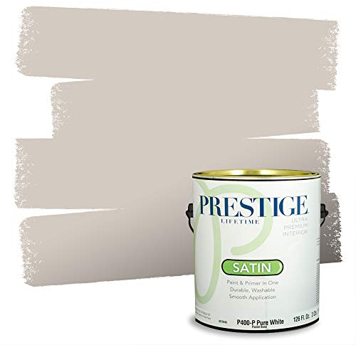 PRESTIGE Paints Interior Paint and Primer In One, 1-Gallon, Satin, Comparable Match of Sherwin Williams* Agreeable Gray*