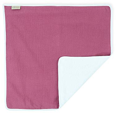 KraftKids Wickeltischunterlage Musselin purpur, Windelmatte aus 100% Baumwolle, wasserundurchlässige Reise-Wickelunterlage