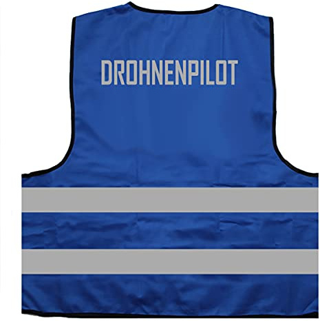 Mister Warnwesto Warnweste - Signalweste - Drohnenpilot - Warnweste mit reflektierendem Aufdruck ID: 595