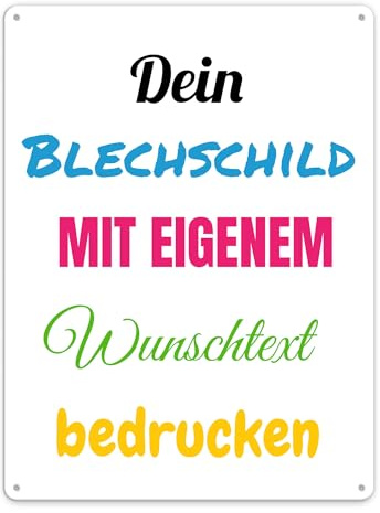 Blech-Schild selbst gestalten - Metall-Poster mit Text bedrucken - verschiedene Hintergründe, Schild A3, Hochformat I Personalisiertes Geschenk