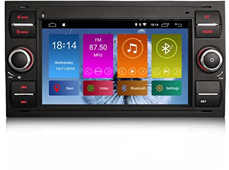 GONFEN Android 12.0 DAB+ Autoradio CarPlay DSP WiFi OBD2 TPMS DVB-T2 SD Bluetooth A2DP Lenkradkontrolle DVR Navi Quad-Kern Für Ford Focus C-Max S-Max Mondeo Transit Connect Fiesta Fusion Galaxy Kuga