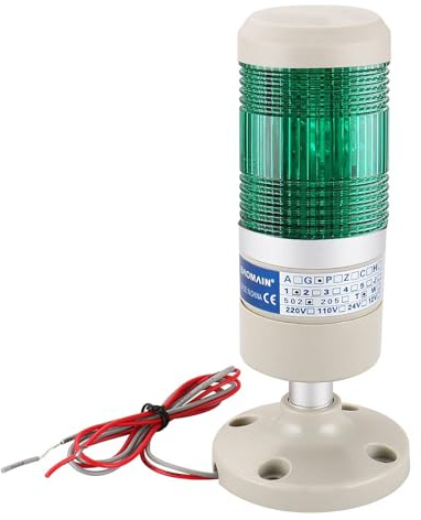 BAOMAIN LGP-502T Industrial LED Signal Tower Light - AC 110V Steady Green Status Indicator for CNC & Automation Equipment