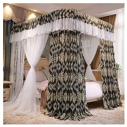 Bettvorhang, Himmelbett, Himmelbett, zweigleisig, Moskitonetz, Bettdekoration, Prinzessinnen-Vorhänge, Baldachin für Mädchen, Einzel-/Kingsize-Bett mit Rahmen (Größe: 1,8 x 2 m/5,9 x 6,6 Fu