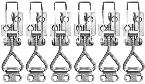 TONAUP Spannverschluss, Hebel Verschluss Haltekapazität Türriegel Eckbefestigung Klein Kniehebelspanner Latch Button Toggle Latch 100kg (Silber Edelstahl, Stück, 4)