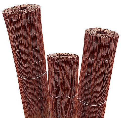 Aquagart Esterilla de mimbre, de mimbre, diferentes alturas, protección visual natural para jardín, balcón y terraza, valla de mimbre con tensión de alambre, valla de protección visual (10 m x 150 cm)