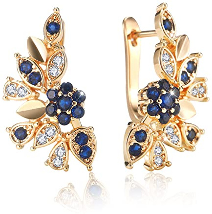 Richapex Ohrringe Gold,18K Vergoldete Kleine Creolen Schmuck Für Damen Und Mädchen - Hypoallergene Goldene Kreolen, Geburtstagsgeschenk Für Frauen(Blau)