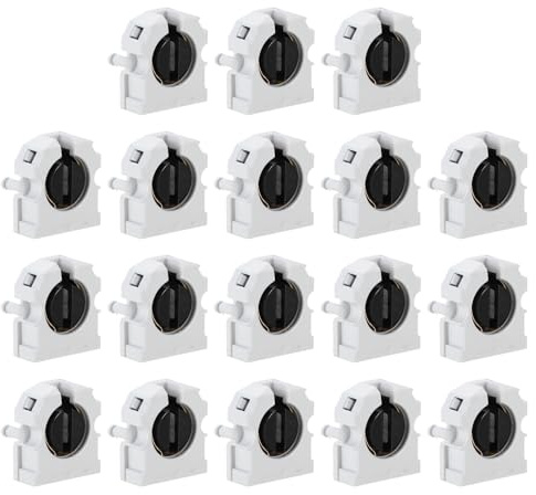 PATIKIL T8 Support de Lumière Fluorescente, 18 Pcs G13 Base de Lampe Douille de Tube Fluorescent LED, 500V Remplacement du Support de Lampe de Type Tournant Non Shunté, 29x32x13mm