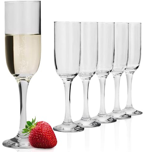 KOTARBAU® 6er Set Sektgläser Glas 215 ml Sektkelche Champagnergläser Prosecco-Gläser Sektgläser spülmaschinenfest Sektglas Set Proseccogläser Set Gläser Sekt Wein Sektgläser Glas günstig