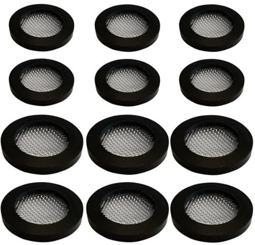 ZAMXHUG 12pcs de Juntas de Ducha - Junta de Goma para Manguera de Ducha, Junta de Filtro de Acero Inoxidable, Colador, Apto para conexión roscada de Manguera de Entrada de 3/4 1/2 Grifo de Agua