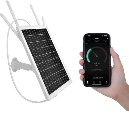 LASTCOW Routeur Modem 4G LTE à énergie Solaire, routeur sans Fil extérieur avec Fente pour Carte SIM, Plage WiFi 50M, IP66 imperméable à l’Eau, Longue Endurance 24/7, Batteries 24000mAh